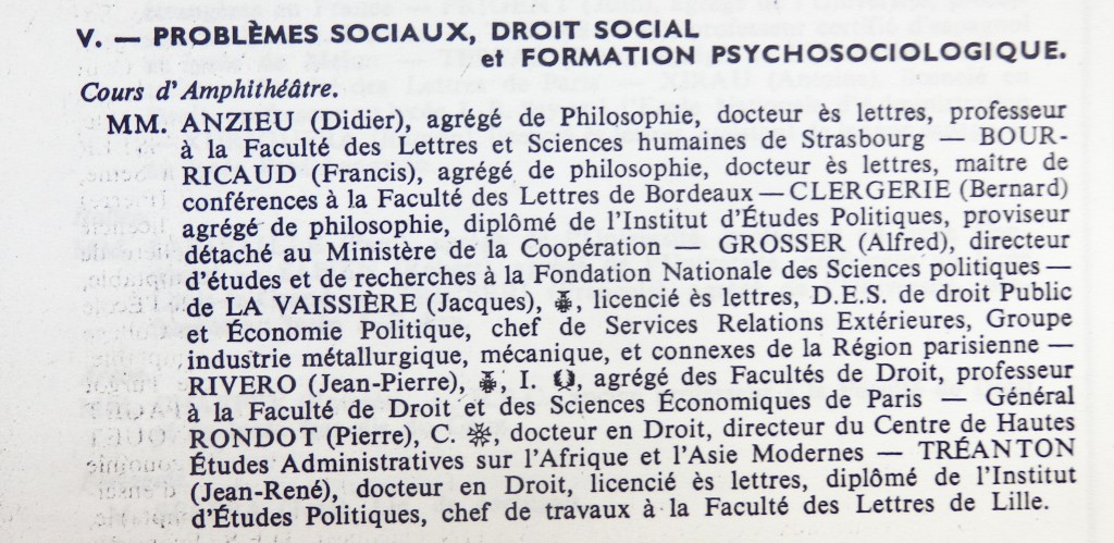 SCIENCES HUMAINES 1962 1963