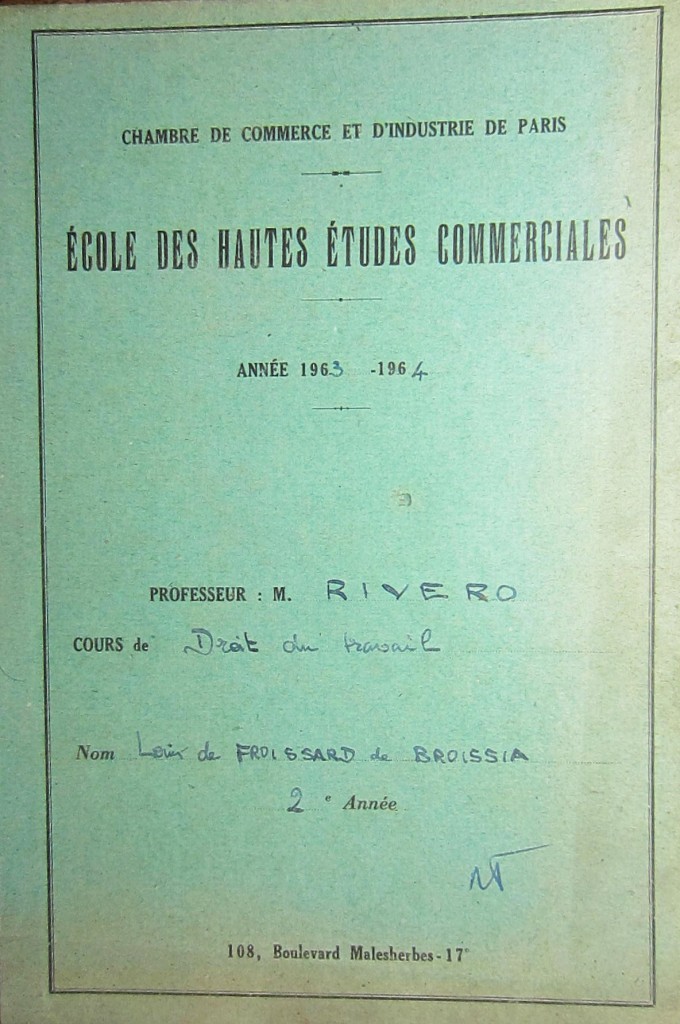 Rivero  Cahier vert  de Broissia